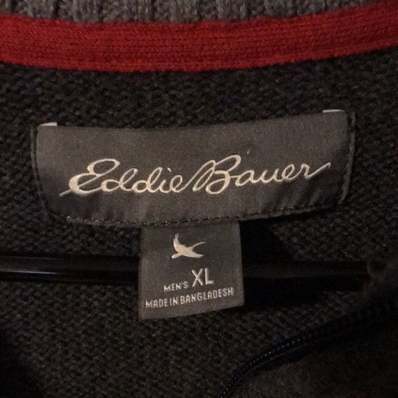 Eddie Bauer Mens XL Gray Red Turtleneck‎ Sweater - Picture 3 of 6